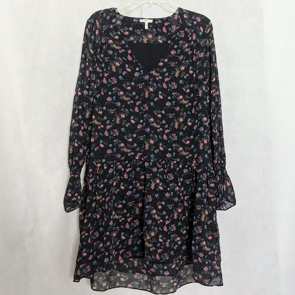 Jamira 100% Silk Chiffon Ruffle Peasant Dress - Picture 4 of 7